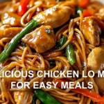 DELICIOUS CHICKEN LO MEIN FOR EASY MEALS centered hero view, clean and uncluttered