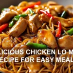 DELICIOUS CHICKEN LO MEIN RECIPE FOR EASY MEALS centered hero view, clean and uncluttered