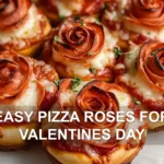 EASY PIZZA ROSES FOR VALENTINES DAY centered hero view, clean and uncluttered