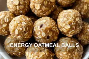 ENERGY OATMEAL BALLS centered hero view, clean and uncluttered
