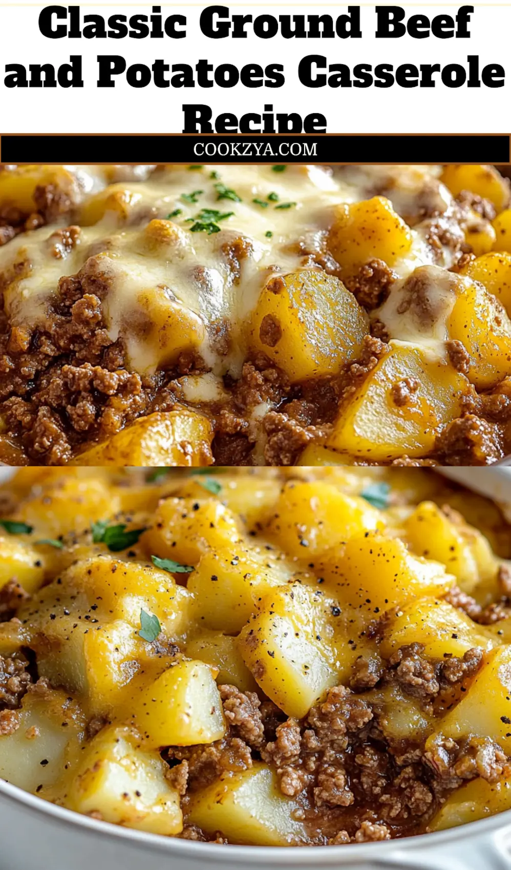 Irresistible Ground Beef and Potatoes Casserole Guide 7 Pin this recipe for later: Hearty Ground Beef and Potatoes Casserole with tender potatoes and melted cheese