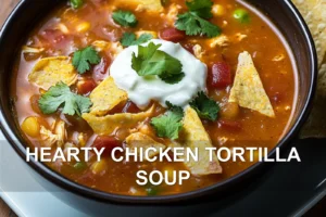 Hearty Chicken Tortilla Soup 5 Ways To Enjoy Now HEARTY CHICKEN TORTILLA SOUP centered hero view, clean and uncluttered