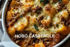 Hobo Casserole: Quick and Delicious Comfort Meal HOBO CASSEROLE centered hero view, clean and uncluttered