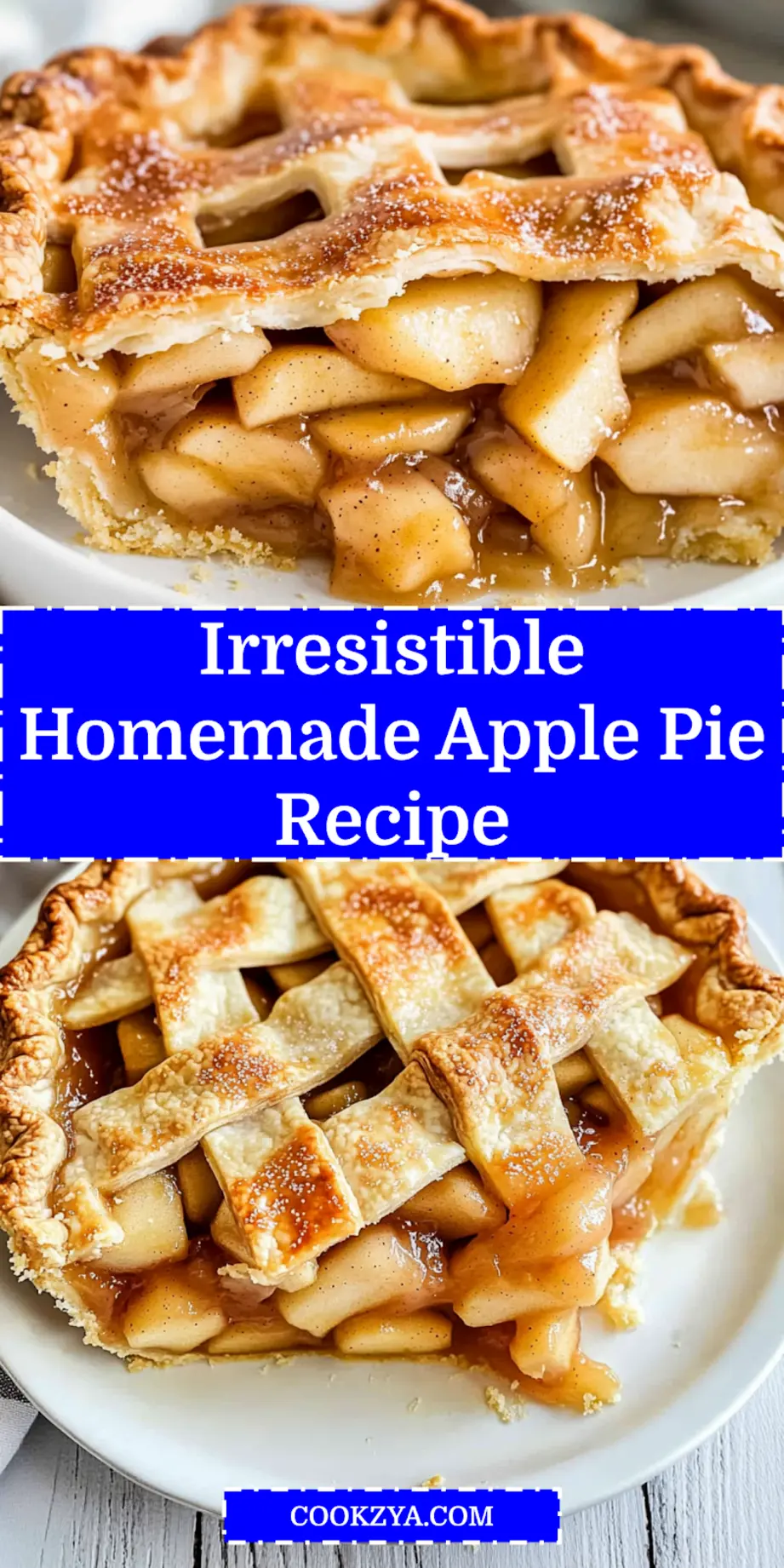 A beautifully baked homemade apple pie with a golden, flaky crust, ready for slicing. Ideal for Pinterest sharing.