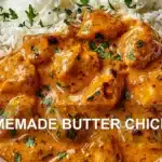 HOMEMADE BUTTER CHICKEN centered hero view, clean and uncluttered