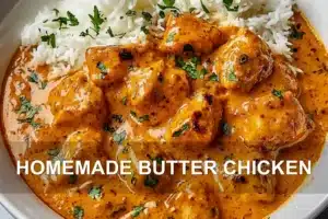 Homemade Butter Chicken Recipe: Easy Delicious Guide HOMEMADE BUTTER CHICKEN centered hero view, clean and uncluttered