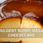 INDULGENT BURNT BASQUE CHEESECAKE centered hero view, clean and uncluttered