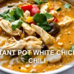 INSTANT POT WHITE CHICKEN CHILI centered hero view, clean and uncluttered