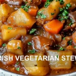 IRISH VEGETARIAN STEW centered hero view, clean and uncluttered