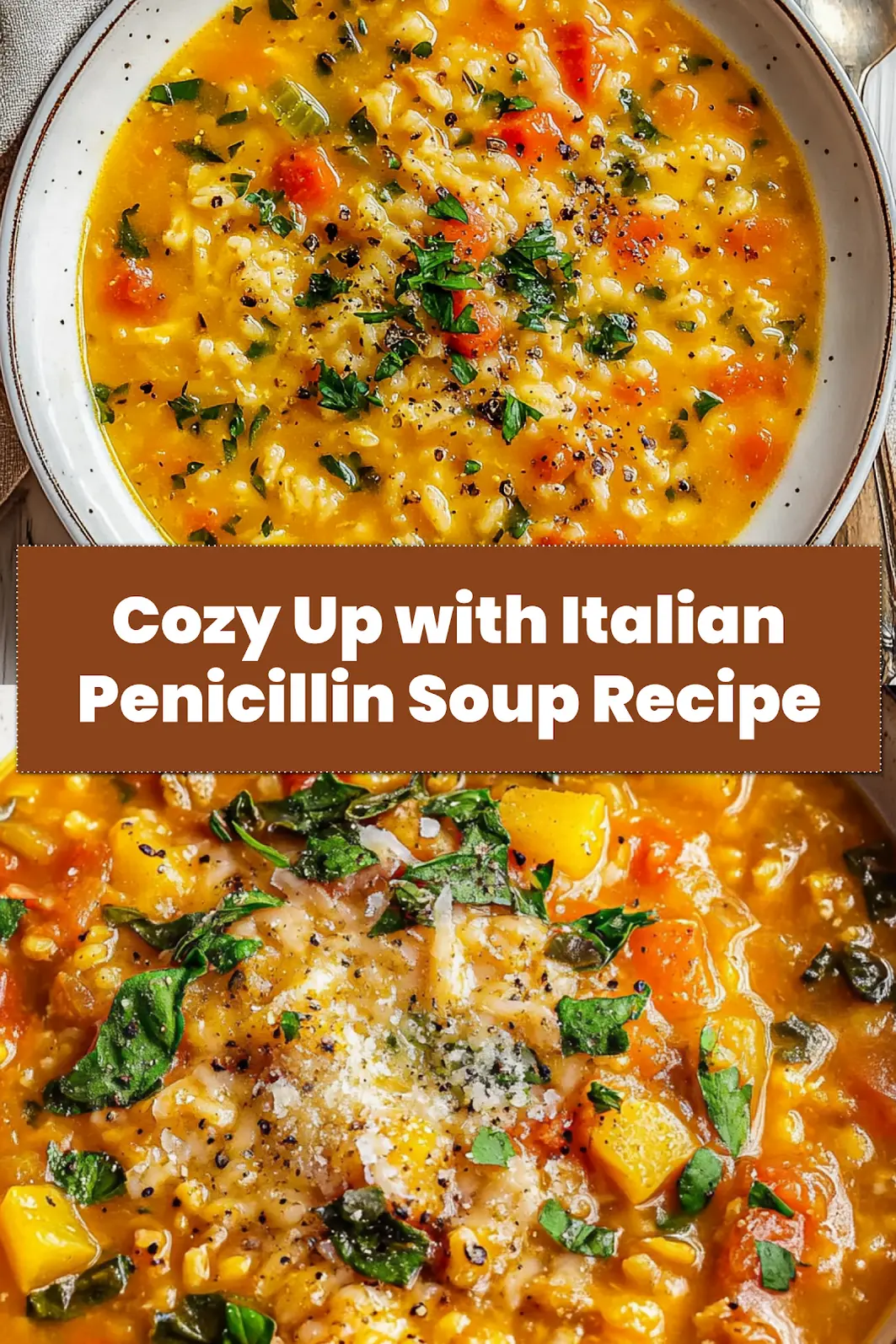 Italian Penicillin Soup Recipe: Irresistible Comfort 6 Close-up of a steaming bowl of Italian Penicillin Soup with pastina, chicken, and fresh herbs, perfect for sharing on Pinterest.