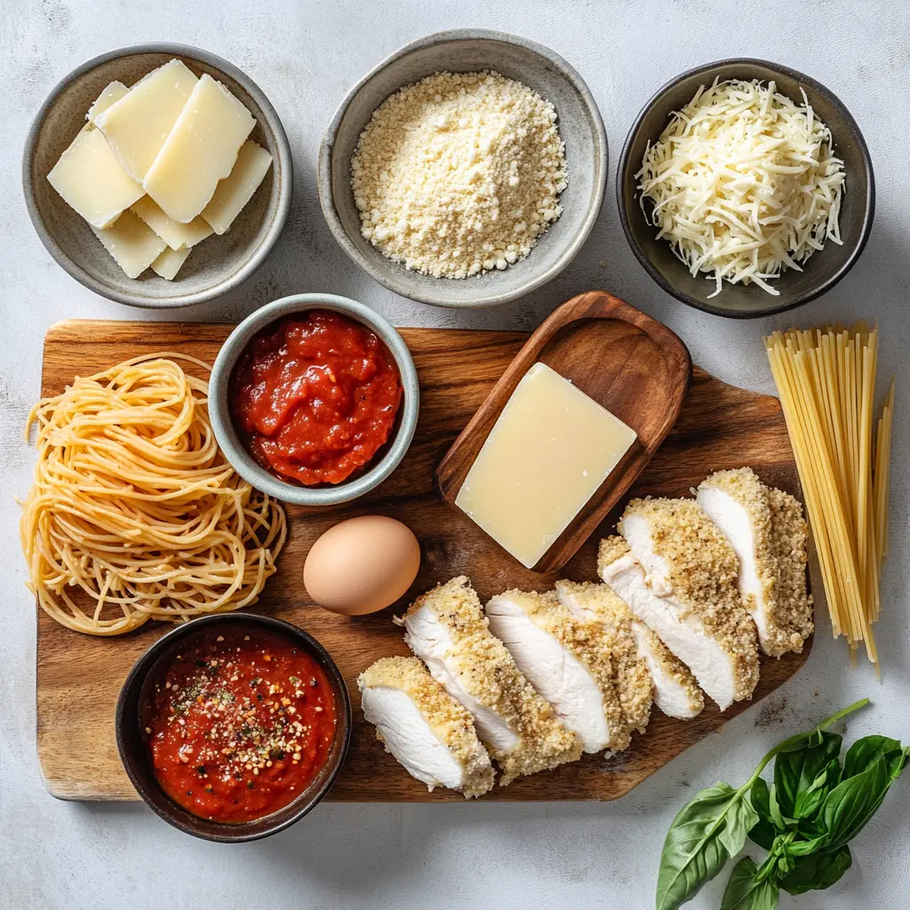 How to Make Air Fryer Delicious Chicken Parmesan 6 Crispy Air Fryer Chicken Parmesan, golden brown with melted cheese and marinara, centered hero view