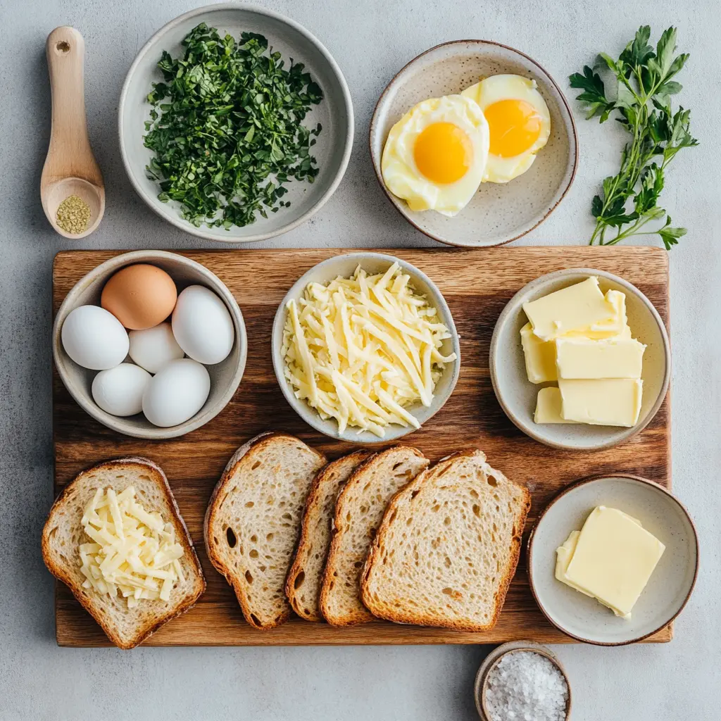 AIR FRYER EGG CHEESE TOAST centered hero view, clean and uncluttered
