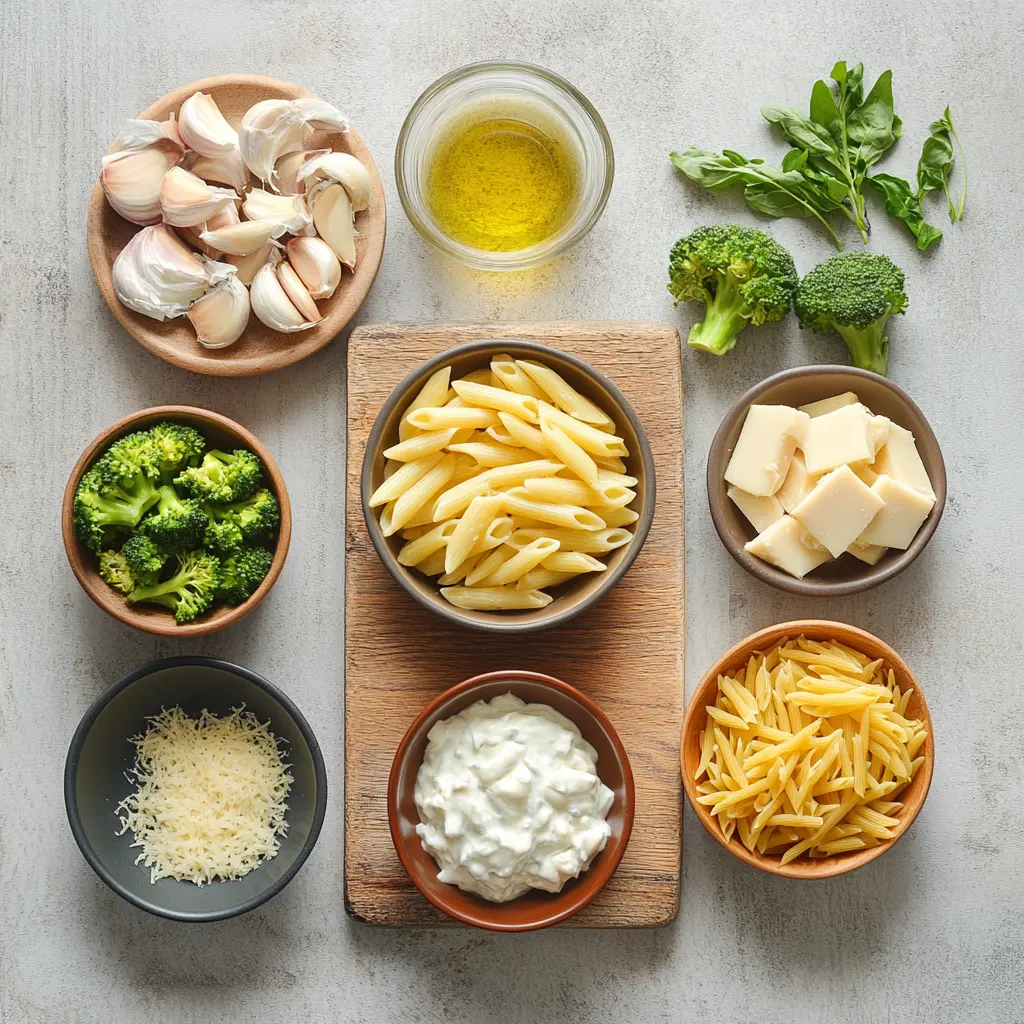 Creamy Chicken Broccoli Alfredo Bake, fresh from the oven, garnished with parsley