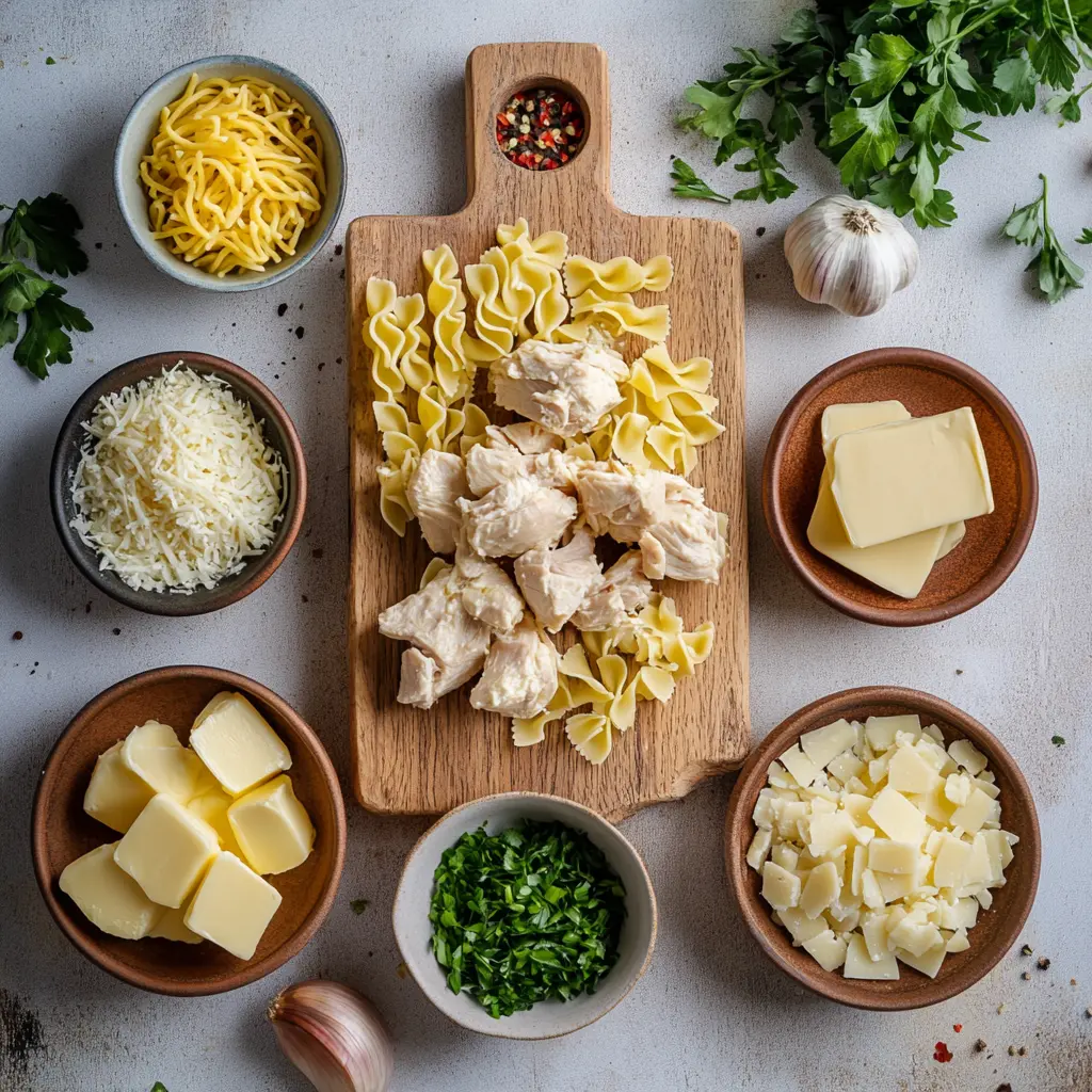 Chicken with Buttered Noodles Recipe: Irresistible Comfort Feast 5 CHICKEN WITH BUTTERED NOODLES RECIPE centered hero view, clean and uncluttered