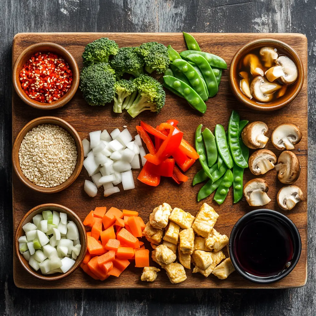Vibrant Chicken with Mixed Vegetable Stir Fry, presented in a clean, uncluttered bowl