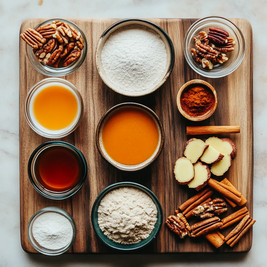 Cinnamon Pumpkin Pancakes with Almond Milk: Delicious and Easy Recipe 4 Ingredients for Cinnamon Pumpkin Pancakes with Almond Milk, clearly displayed for easy reference