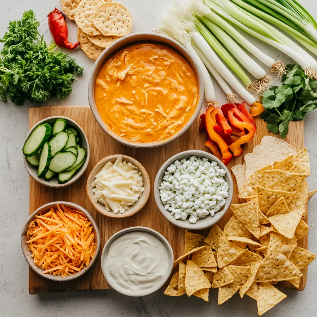 Crockpot Buffalo Chicken Dip Easy and Irresistible 5 CROCKPOT BUFFALO CHICKEN DIP centered hero view, clean and uncluttered