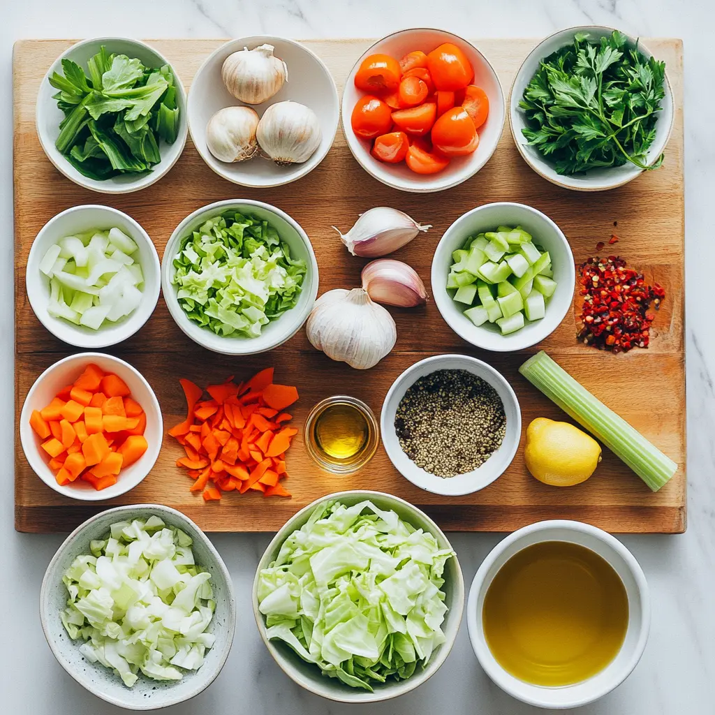 Detox Cabbage Soup Recipe for Vibrant Weight Loss 5 DETOX CABBAGE SOUP centered hero view, clean and uncluttered