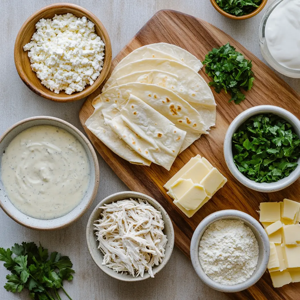 Easy Creamy White Chicken Enchiladas Delightful Recipe 5 EASY CREAMY WHITE CHICKEN ENCHILADAS centered hero view, clean and uncluttered