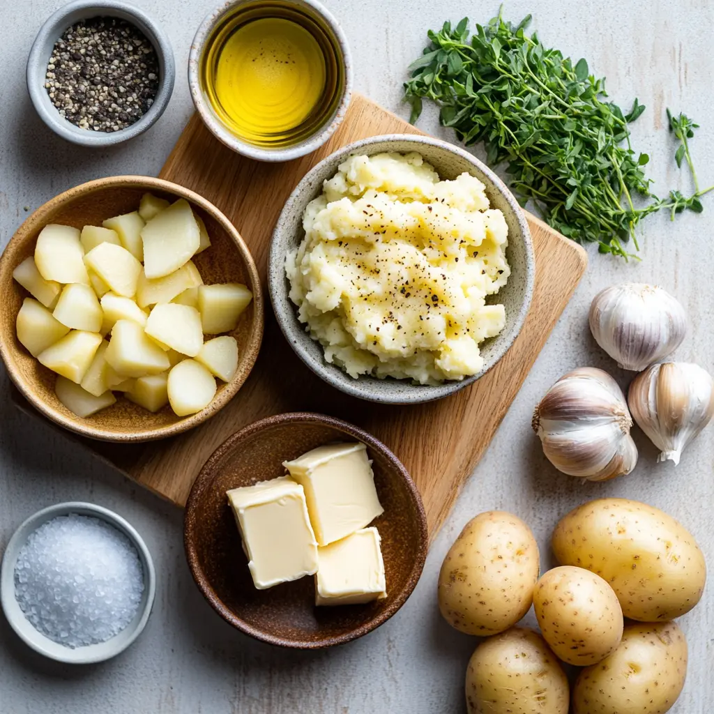 How to Make Garlicky Air Fryer Smashed Potatoes 6 Crispy Garlicky Air Fryer Smashed Potatoes, golden brown on a platter