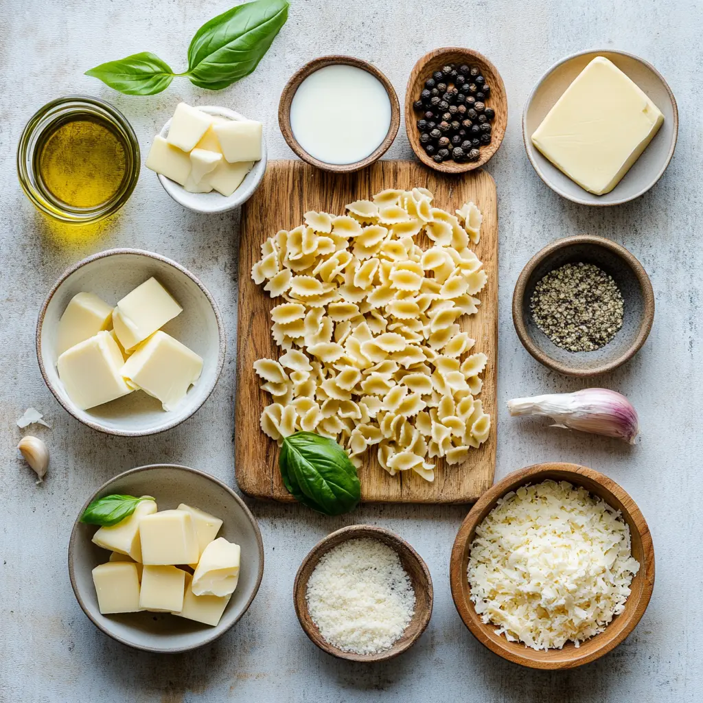 One Pot Creamy Garlic Pasta Delicious Simple Recipe 5 A close-up shot of creamy garlic pasta in a large pot, garnished with fresh parsley, highlighting the one-pot cooking method.