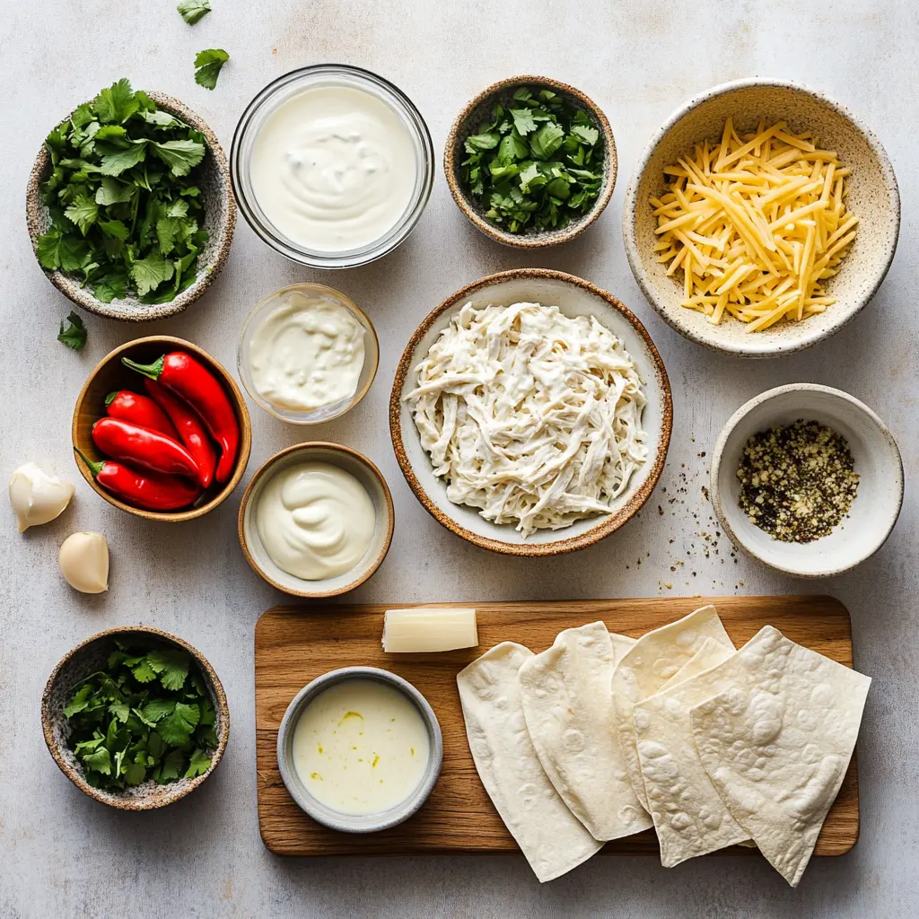 Protein Chicken Enchiladas with Dreamy White Sauce Recipe 5 PROTEIN CHICKEN ENCHILADAS WITH DREAMY WHITE SAUCE centered hero view, clean and uncluttered