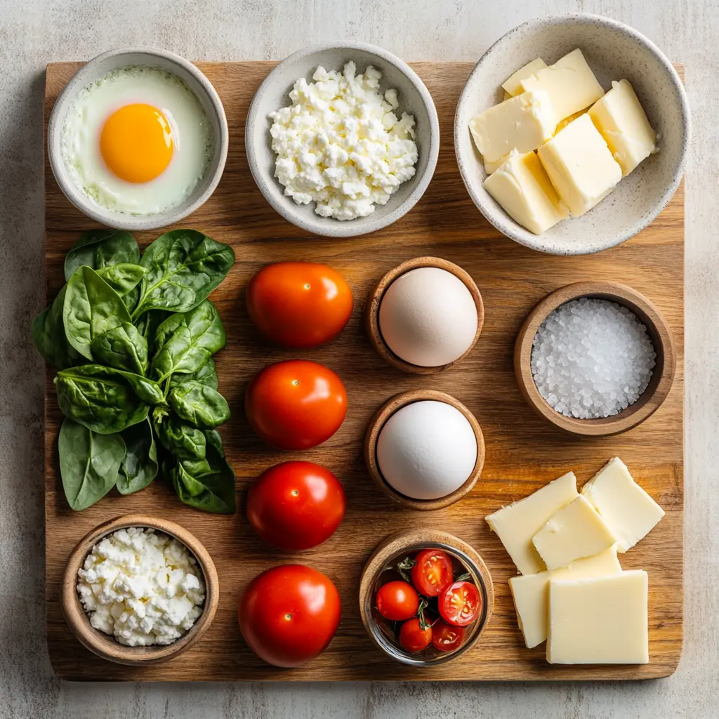 Protein-Packed Cottage Cheese Egg Bake: Delicious and Easy 5 PROTEIN PACKED COTTAGE CHEESE EGG BAKE centered hero view, clean and uncluttered