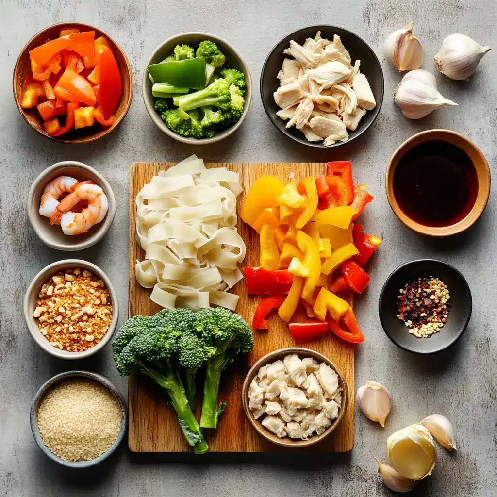 STREET STYLE THAI DRUNKEN NOODLES centered hero view, clean and uncluttered