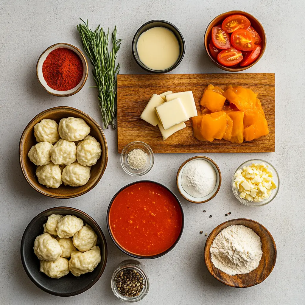 Tomato Soup with Cheddar Bay Dumplings: Easy and Delicious 5 TOMATO SOUP WITH CHEDDAR BAY DUMPLINGS centered hero view, clean and uncluttered