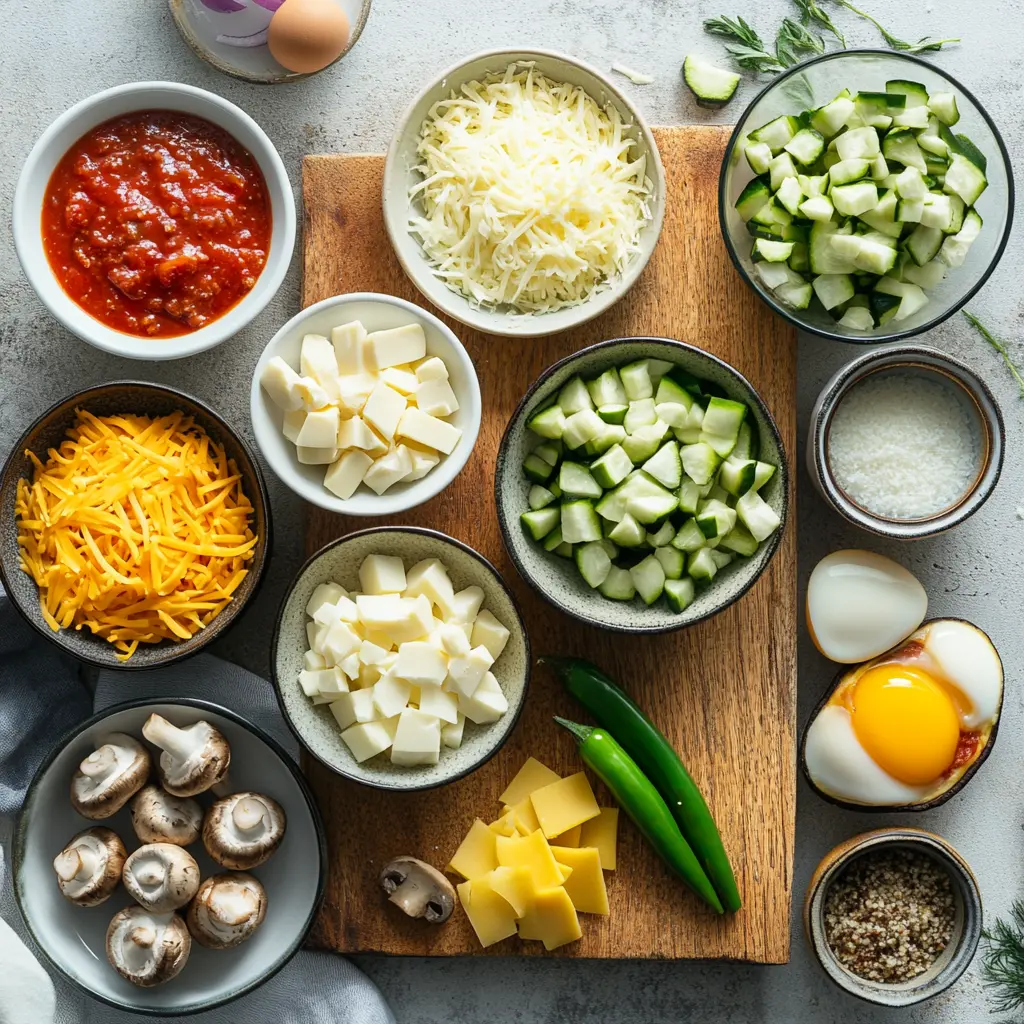Zucchini Pizza Casserole Easy Delicious Comfort Food 5 ZUCCHINI PIZZA CASSEROLE centered hero view, clean and uncluttered