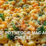 ONE POT VEGGIE MAC AND CHEESE centered hero view, clean and uncluttered