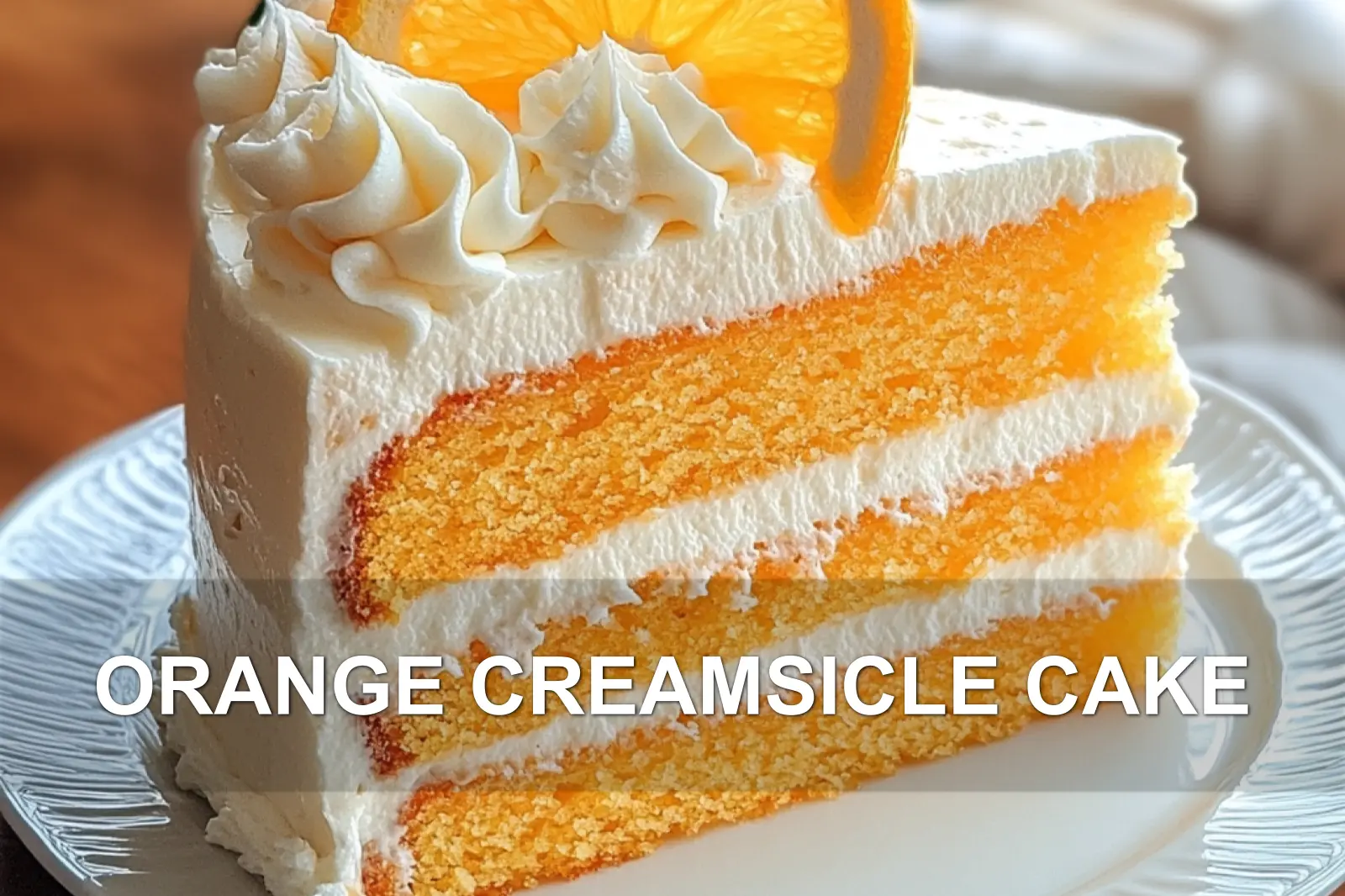 ORANGE CREAMSICLE CAKE centered hero view, clean and uncluttered