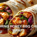 SAVORING HONEY BBQ CHICKEN WRAPS centered hero view, clean and uncluttered
