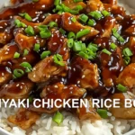 TERIYAKI CHICKEN RICE BOWL centered hero view, clean and uncluttered