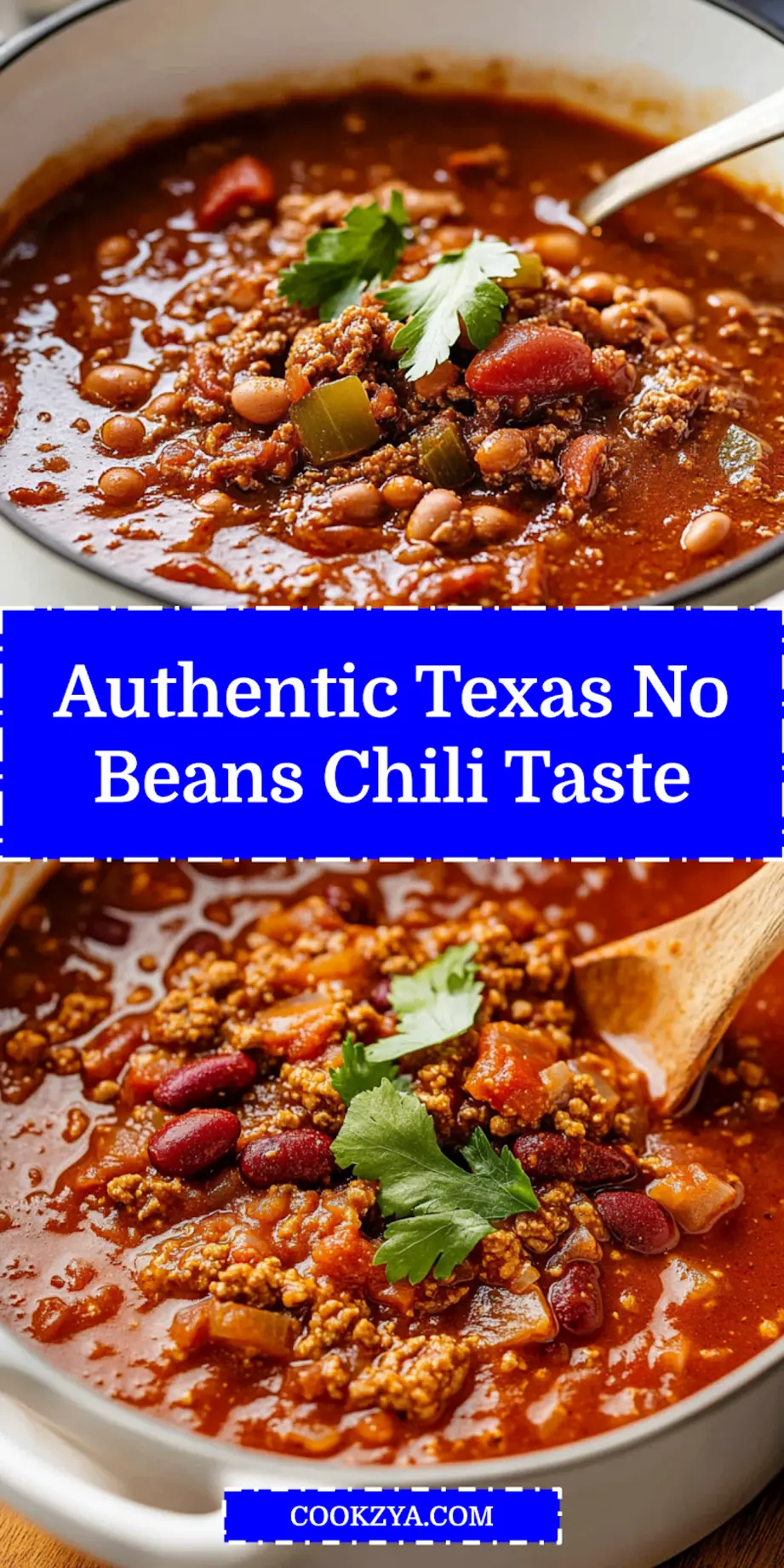 Texas No Beans Chili Recipe: Irresistible Taste Adventure 7 TEXAS NO BEANS CHILI centered hero view, clean and uncluttered_pin