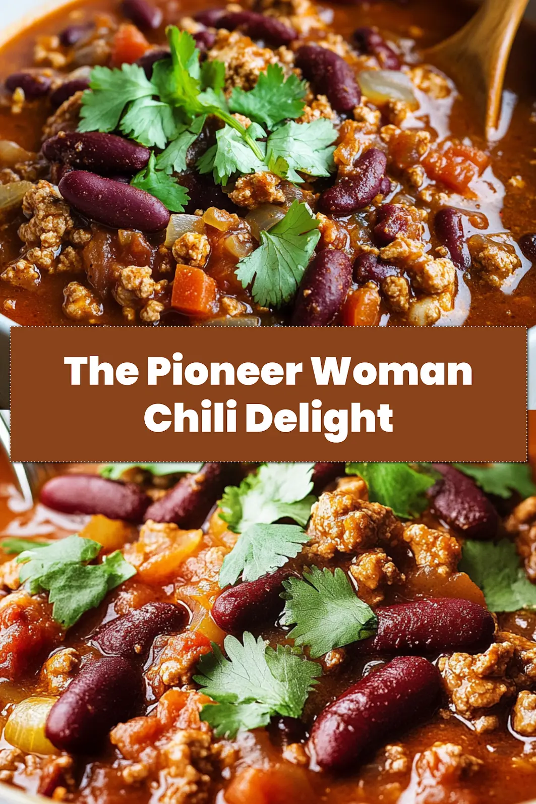 A steaming bowl of The Pioneer Woman Chili, garnished with shredded cheese and green onions, perfect for a Pinterest pin.