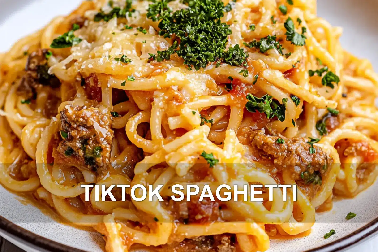 TIKTOK SPAGHETTI centered hero view, clean and uncluttered