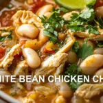 WHITE BEAN CHICKEN CHILI centered hero view, clean and uncluttered