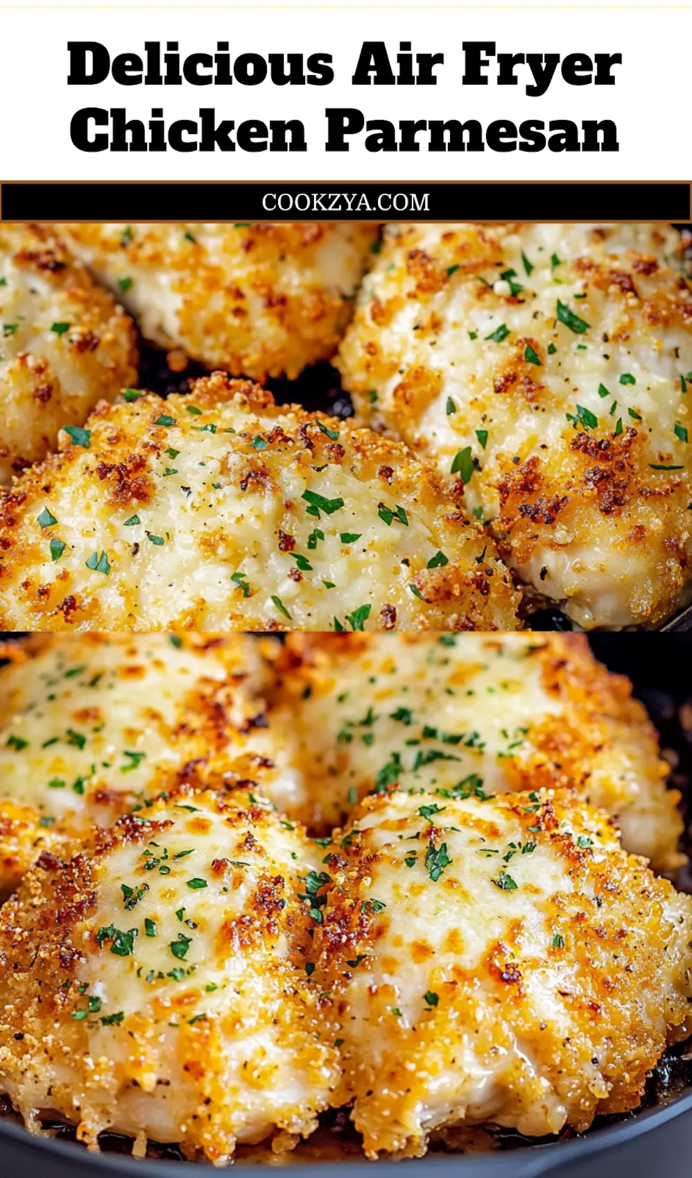 How to Make the Best Air Fryer Chicken Parmesan Easily 7 Perfectly golden Air Fryer Chicken Parmesan with rich marinara and melted cheese.