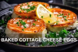 How to Make Baked Cottage Cheese Eggs Recipe Easily BAKED COTTAGE CHEESE EGGS centered hero view, clean and uncluttered