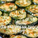 BAKED PARMESAN ZUCCHINI RECIPE centered hero view, clean and uncluttered
