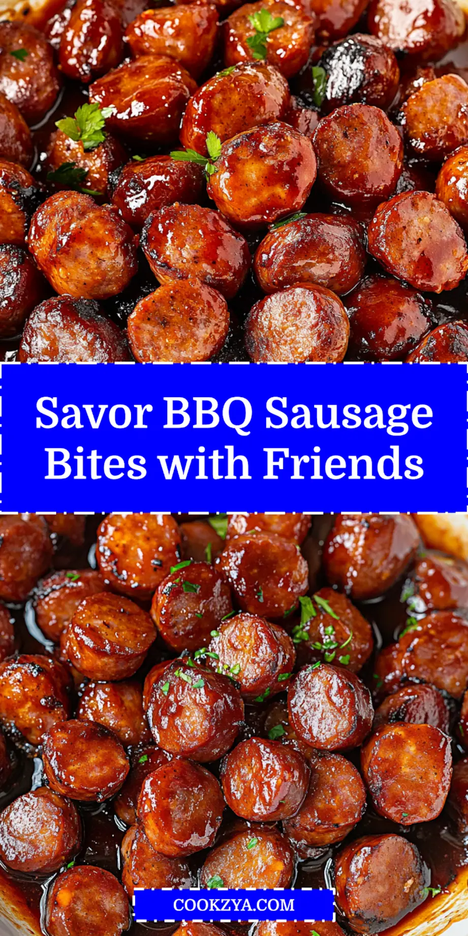 BBQ Sausage Bites in a serving dish