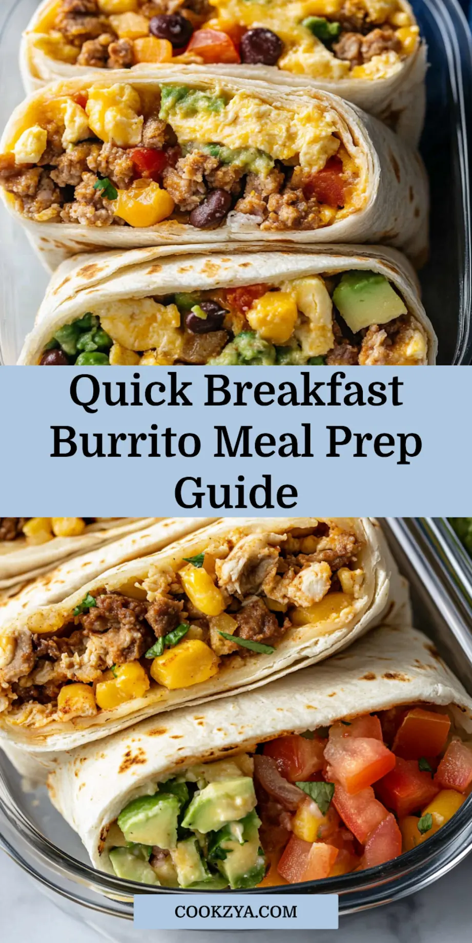 Wrapped breakfast burritos ready for meal prep and freezing