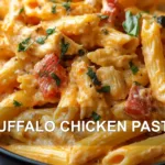 BUFFALO CHICKEN PASTA centered hero view, clean and uncluttered