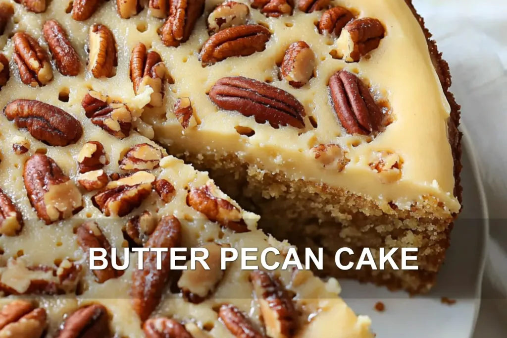 BUTTER PECAN CAKE centered hero view, clean and uncluttered