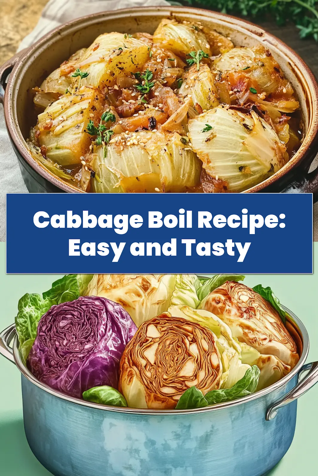 Close-up of cooked cabbage boil, warm and inviting with a buttery glaze