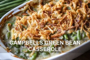CAMPBELLS GREEN BEAN CASSEROLE centered hero view, clean and uncluttered