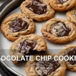 CHOCOLATE CHIP COOKIES centered hero view, clean and uncluttered