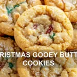 CHRISTMAS GOOEY BUTTER COOKIES centered hero view, clean and uncluttered