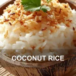 COCONUT RICE centered hero view, clean and uncluttered